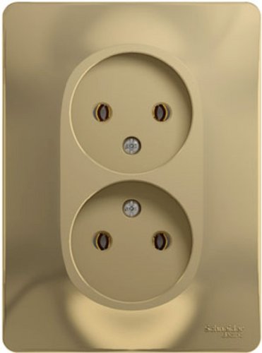 Розетка без заземления Systeme Electric Glossa 1-м. 2 мод. титан картинка